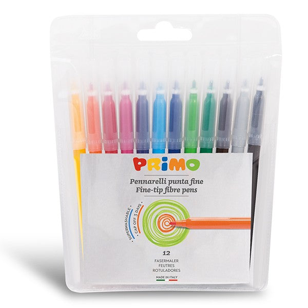 Fine tip fibre-tip pens 12 colors