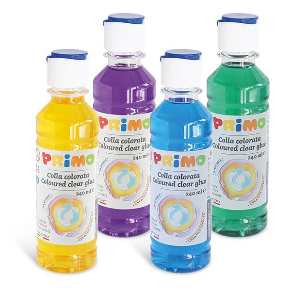 Primo Coloured clear glue Bottle- 240ml