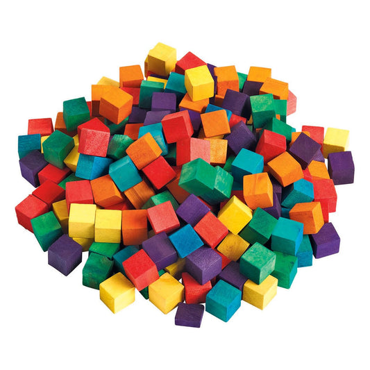 Blocks for Crafts Colorful Wooden Cubes -pack