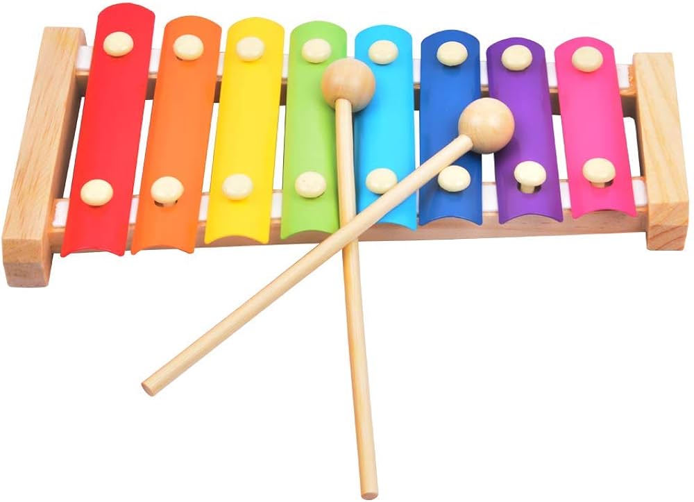 hand knocks the xylophone - multi color