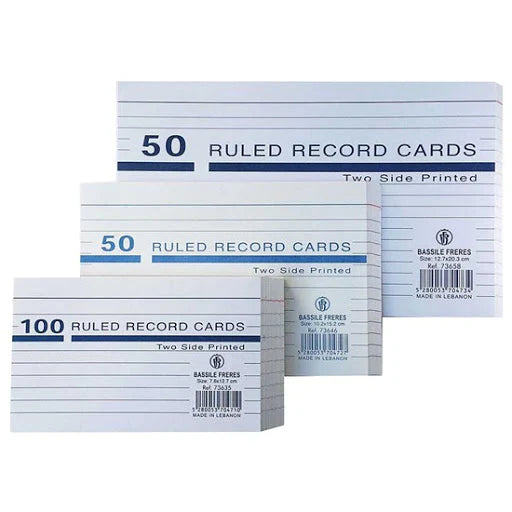 Ruled Record Cards 7.6*12.7 Cm