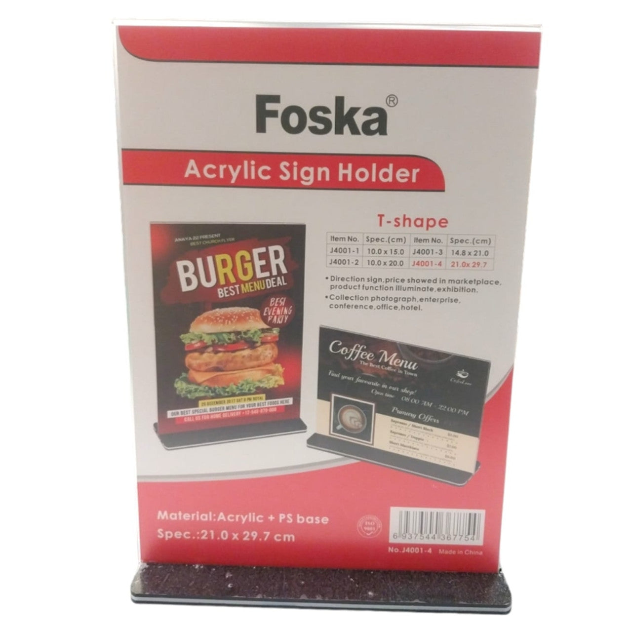 Foska Acrylic Sign Holder T-Shape