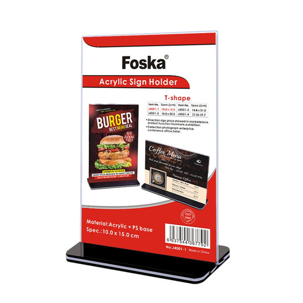 Foska Acrylic Sign Holder T-Shape