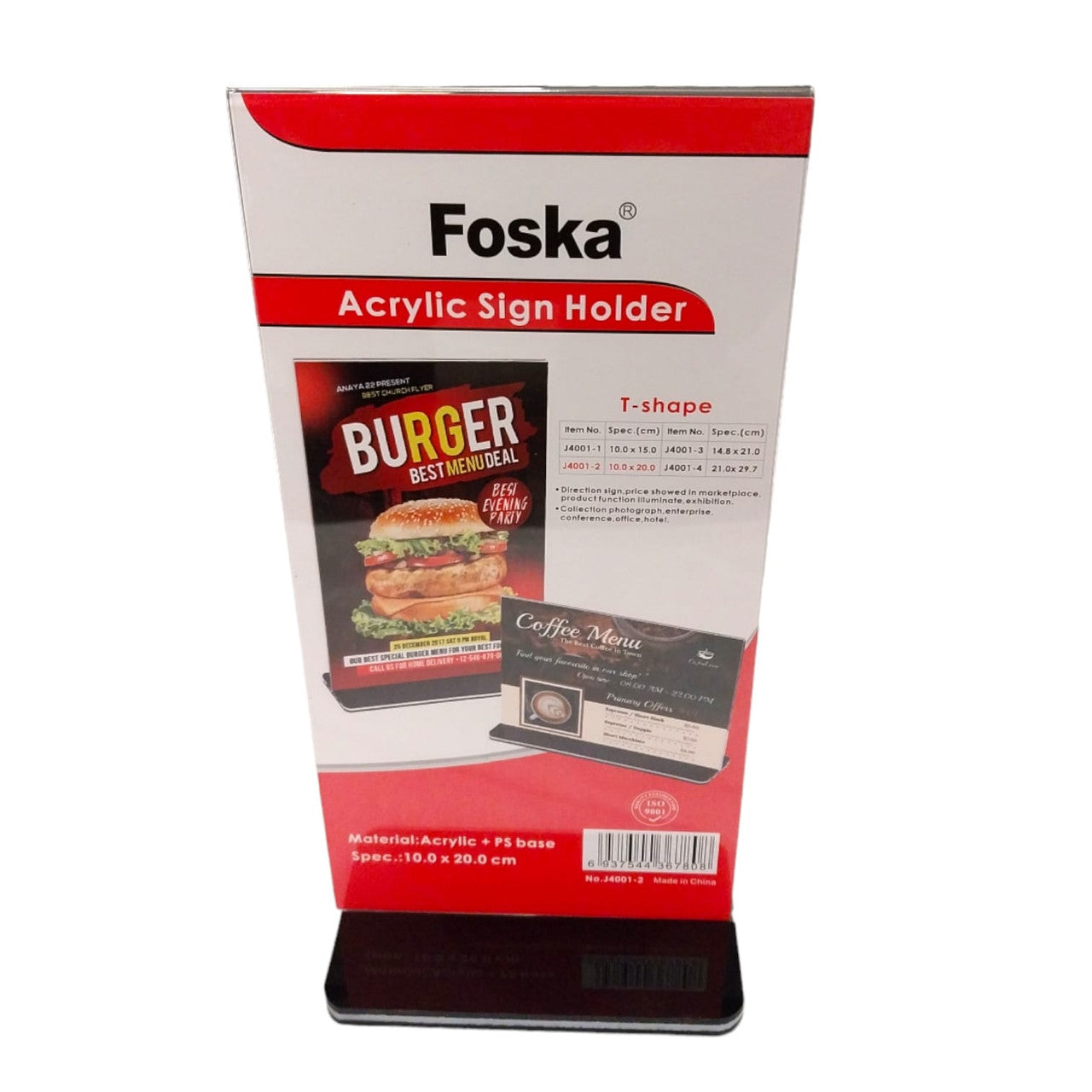 Foska Acrylic Sign Holder T-Shape