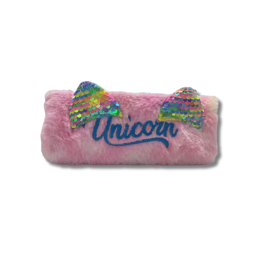 Unicorn Soft Fur Pencil Case