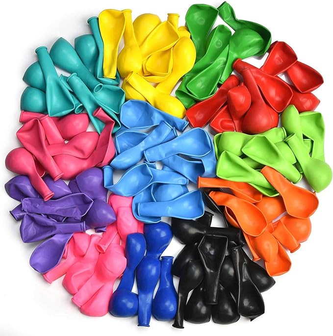 Plain Coloured Balloons Mix Colors 9 inch- Pack of 50