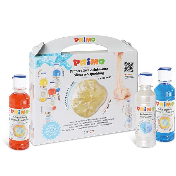 Primo Coloured clear glue Sparkling slime set