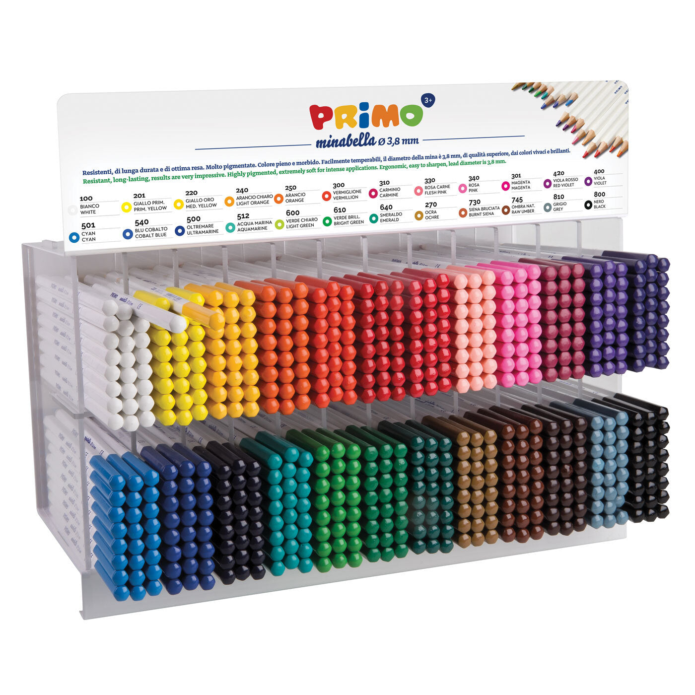 Primo Minabella Colour Pencil-JORDAN -AMMAN-اقلام تلوين -احمر-اصفر -ازرق -RED -YELLOW -BLUE-BLACK -WHITE 