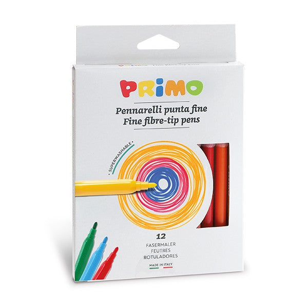 Primo Fine tip fibre-tip pens 12 colors