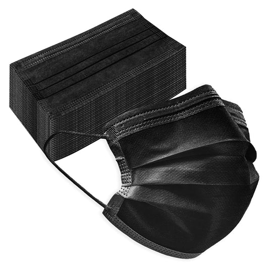 50 PCS Black Disposable Face Masks