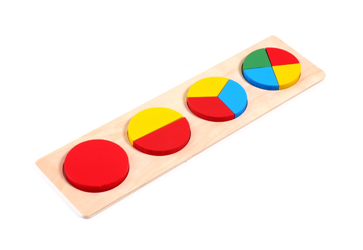 Educational Fraction Wooden Puzzle Circle