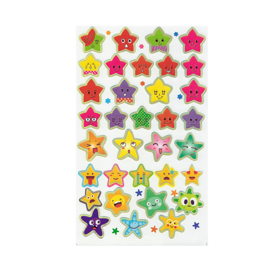 Smile Stars Decal Reward Sticker-Medium